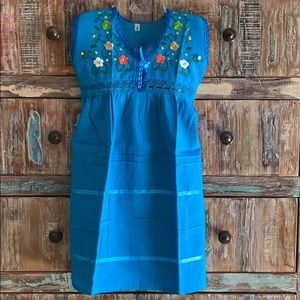 Girls Mexican Dress Hand Embroidered.